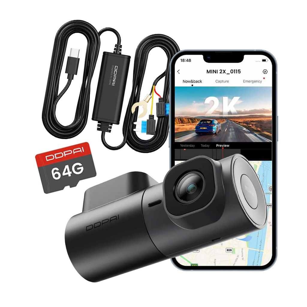 Pack Mini2X 2K - Caméra de Voiture + Carte Mémoire 64 + Hardware Kit